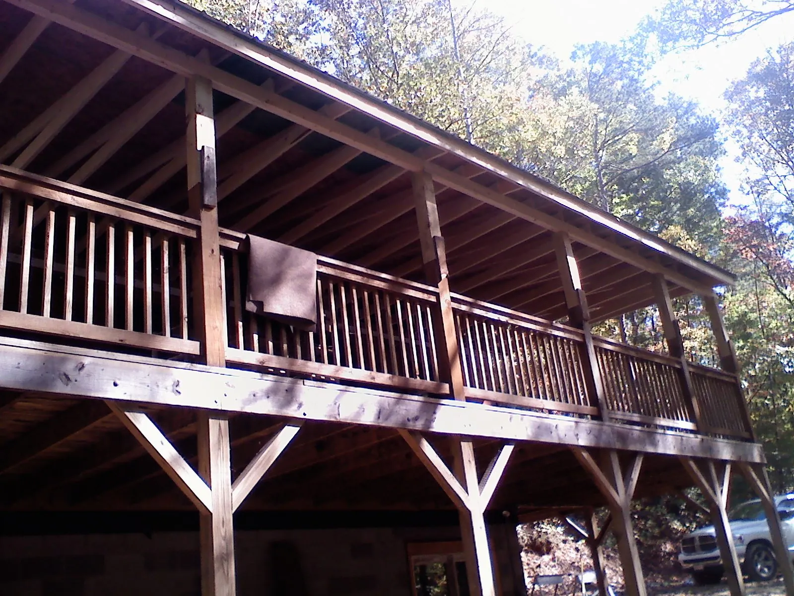 Timber framing under a new elevated porch and deck — Roof Leak Repair in Bradley by Roofing Brothers